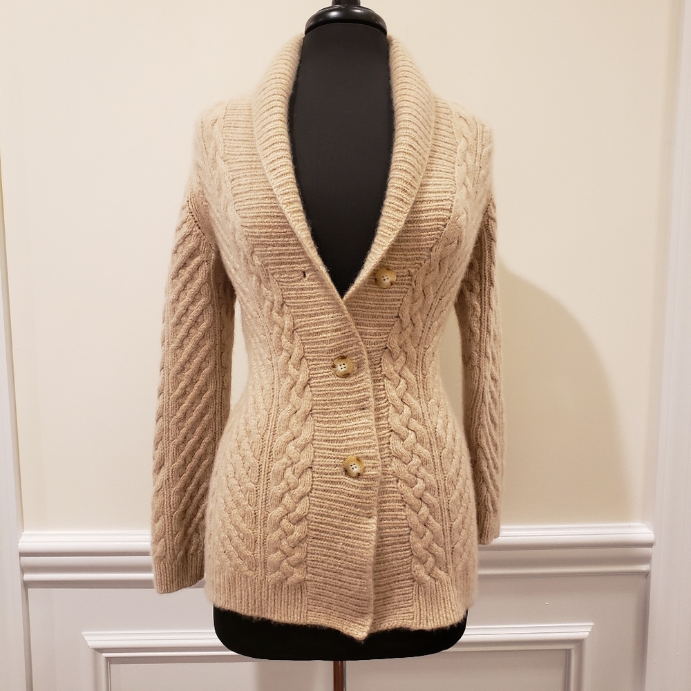Heavyweight Thick Wool Button Cardigan Sweater